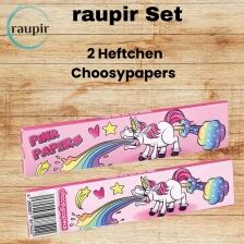 raupir Set pink Choosyapers Einhorn Papers Drehtablett Tube