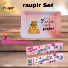 raupir Set pink Choosyapers Einhorn Papers Drehtablett Tube